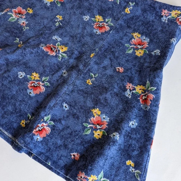 Vintage 90s Y2K Blue Floral Mini Skirt Women  Large - Picture 3 of 6